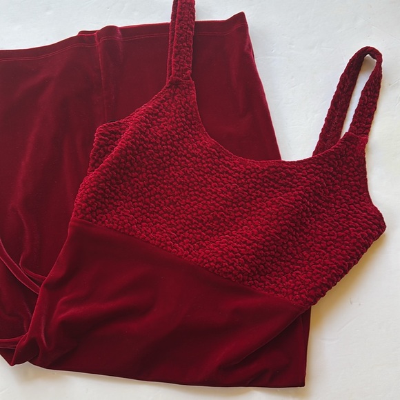 Vintage 90s Glitter Mini Dress Velvet Bodycon Burgundy Betsey Johnson Sexy Hot L - Picture 11 of 16